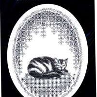 Gattino "relaxation", berlin embroidery