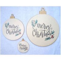 Sfera in legno " merry christmas" cm 7-13-19