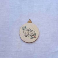 Sfera in legno " merry christmas" cm 7-13-19