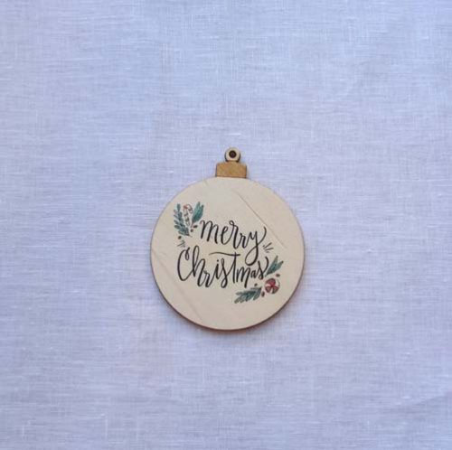 Sfera in legno " merry christmas" cm 7-13-19 - immagine 4