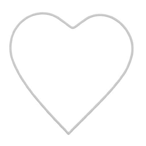 Cuore in metallo bianco da cm 15, spessore filo mm 2,5