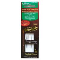 Aghi applique/sharps-black gold needles con cruna tonda dorata n°9- 6 aghi  clover 4970