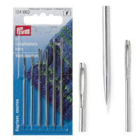 Aghi rammendo con cruna lunga dorata,  prym  yarn darners misti n° 5/0 e 1/0