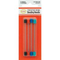 Ago infilaperle / twisted wire beading assortiti  6/8/10/12, 5 aghi per misura,
