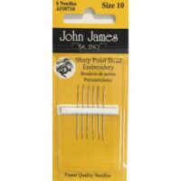 Ago per ricamo con perline john james jj10710/ sharp point bead embroidery n° 10/ 6 aghi