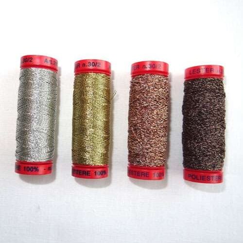 Cucimetal lester n°30/2, filo metallizzato  tre stelle oro argento e rame