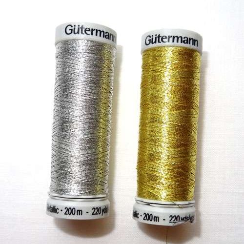 Metallizzato gutermann metallic mt 200, oro e argento