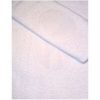 Set 2 asciugamani stafil, colore bianco o crema, con oblo' ovale in tela aida