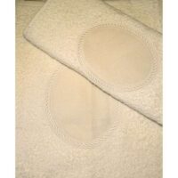 Set 2 asciugamani stafil, colore bianco o crema, con oblo' ovale in tela aida
