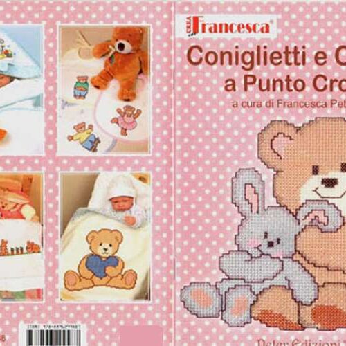 Francesca, coniglietti e orsetti a punto croce