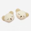 Peluche testa di orsacchiotto 2 pezzi, cm 6 cadauno ecru/bianco