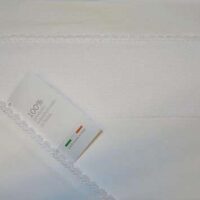 Lenzuolino per lettino con bordo tela aida, sopra, sotto e federa