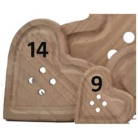 Sbottonati/ bottone  cuore in legno decorativo "i nastri di mirta" cm 9