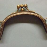 chiusura per borsetta con apertura doppia a 2 bocche, oro brunito cm 11