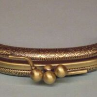 chiusura per borsetta con apertura doppia a 2 bocche, oro brunito cm 11