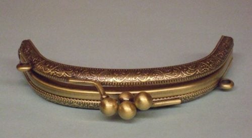 chiusura per borsetta con apertura doppia a 2 bocche, oro brunito cm 11 - immagine 3