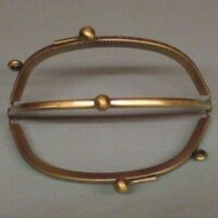 chiusura per borsetta con apertura doppia a 2 bocche, oro brunito cm 11