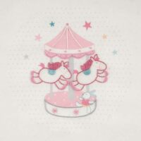 Mini kit broderie dmc: giostra/carrousel/merry go round- cm 14 x 14