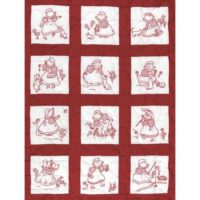 Nursery quilt blocks 9"x9": 12 sunbonnets girls , jack dempsey stamped