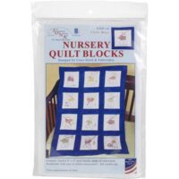 Nursery quilt blocks 9"x9": 12 little boys , jack dempsey stamped