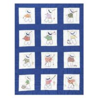 Nursery quilt blocks 9"x9": 12 little boys , jack dempsey stamped