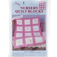 Nursery quilt blocks 9"x9": 12 sunbonnet babies , jack dempsey stamped
