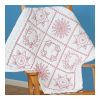 Wall quilt 36"x 36"/ cm 90 x 90: 9 sampler , jack dempsey stamped