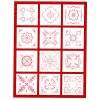 Sampler quilt 18"x 18"/ cm 45 x 45 : 12 vintage designs , jack dempsey stamped
