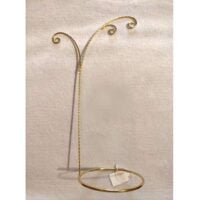 Supporto con 3 ganci in metallo dorato altezza cm 31
