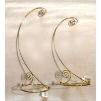 Supporto palline natale 1 gancio metallo dorato alto cm 36 oppure 30
