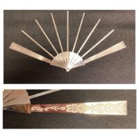 Struttura ventaglio argento 925 con incisione cm 41 tombolo & disegni