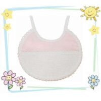 Bavagliolo neonato tondo cm  16 x  13,5  azzurro, bianco, rosa, verde