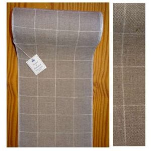 Banda lino greggio con volute, altezza cm 34, vendita a multipli di cm 50