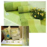 Banda lino a righe verdi, altezza cm 21 o 34 , vendita a multipli di 50 cm