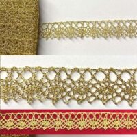 Bordino ragnetti oro mezzo fino, altezza cm 2,5 € 6,50 al metro, vendita a multipli di 50 cm