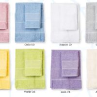 Set 2 asciugamani asti vari colori con bordo in tela aida