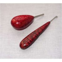 Kit spingispilli a tubino e toglispilli a forchetta con manico in radica by alessandro bean, pezzo unico