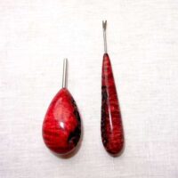 Kit spingispilli a tubino e toglispilli a forchetta con manico in radica by alessandro bean, pezzo unico