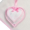 Copertina in cotone effetto maglia+fiocco cuore:tortora, azzurro, rosa - immagine 2