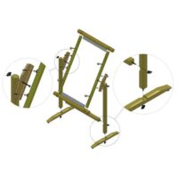 Supporto da pavimento con telaio rettangolare regolabile tessuto cm 80, nurge