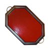 Vassoio arte povera ottagonale con 2 maniglie cm 44 x 30 grande, vetro cm 38 x 24 - immagine 2