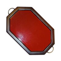 Vassoio arte povera ottagonale con 2 maniglie cm 44 x 30 grande, vetro cm 38 x 24