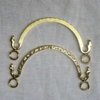 Manici per borsetta in metallo dorato , 2 pezzi cm 14 x 7,5