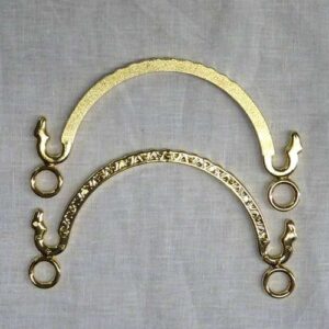 Chiusura per borsetta rettangolare zigrinata colore argento cm 12