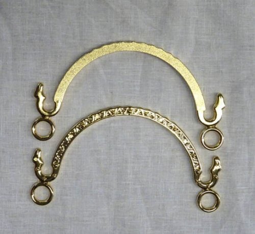 Manici per borsetta in metallo dorato , 2 pezzi cm 14 x 7,5