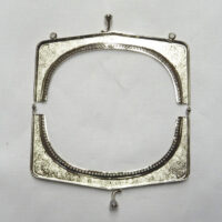 Chiusura per borsetta volute argento cm 13 x 7