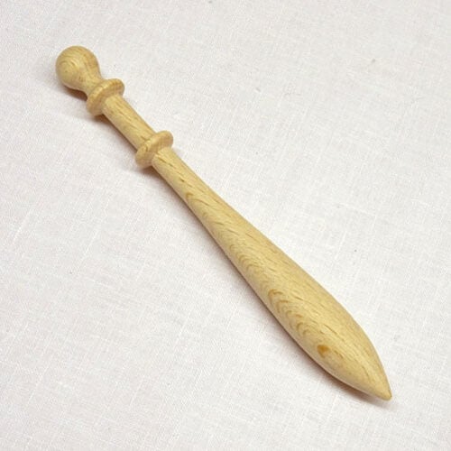 Fusello n°50 Cantù a doppia testa in legno di faggio, lunghezza 11 cm, per merletto al tombolo.