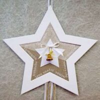 Supporto in cartone rigido stella bianca