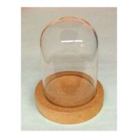 Campana in vetro altezza cm 12,5 con base in mdf cm 9,8
