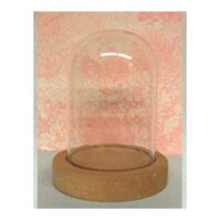 Campana in vetro altezza cm 12,5 con base in mdf cm 9,8